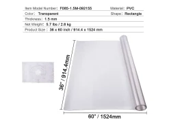 Mantel SucceBuy Proteção de Mesa em PVC, 91 X 152 CM, Tapete de Escritório em Plástico Congelado, 0.15CM de Espessura