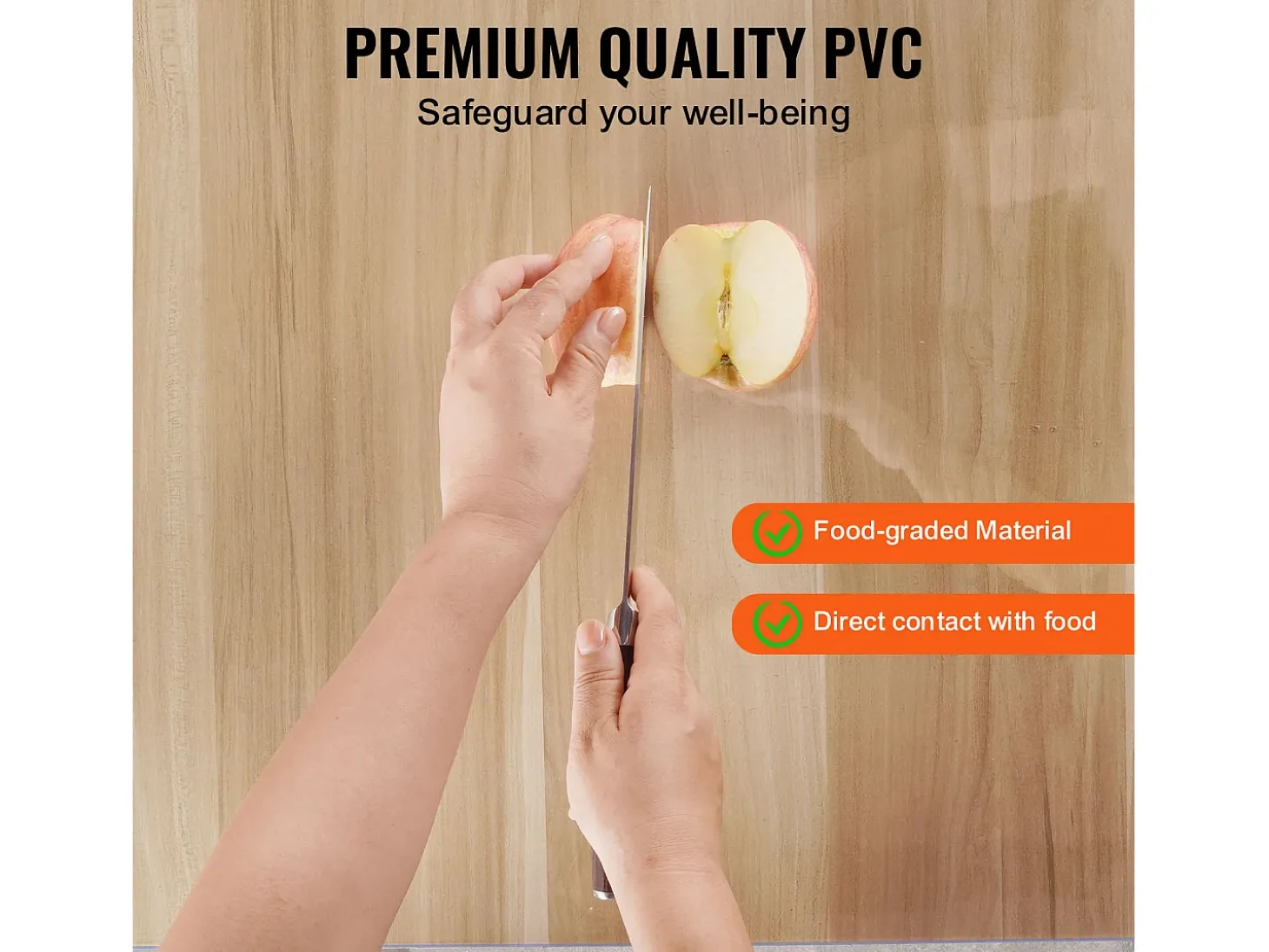 Mantel SucceBuy Proteção de Mesa em PVC, 61 X 122 CM, Pavio em Plástico Transparente, 0.2CM de Espessura