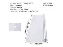 Mantel SucceBuy Protetor de Mesa em PVC 137 X 137 CM, Protetor de Escrivaninha em Plástico Transparente 0.2CM de Espessura