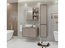 Miroir avec rangements de salle de bain GOBI coloris marron