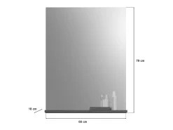 Miroir de salle de bain SCOTT – Gris foncé – 60x79x18 cm