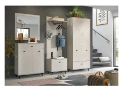 Miroir LUNA – Beige mat – Carré 80x80 cm – À suspendre