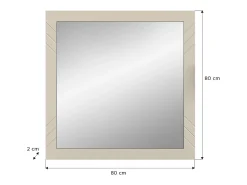 Miroir LUNA – Beige mat – Carré 80x80 cm – À suspendre