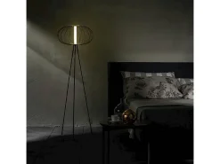 Mizar - Candeeiro de pé LED em aço preto