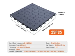 Pavimento de Garagem SucceBuy Azulejos de Garagem Interligados 30.48 x 30.48 cm , Pacote de 25, Piso Cinzento