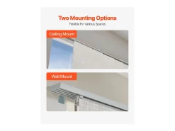 Persiana de Painéis SucceBuy em Trilho Extensível, 116-218 cm de Largura, Painel Japonês Vertical Ajustável até 243 cm de Altura, Cinza Claro