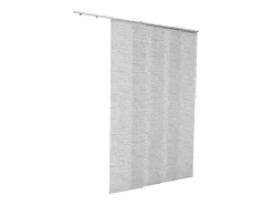 Persiana de Painéis SucceBuy em Trilho Extensível, 116-218 cm de Largura, Painel Japonês Vertical Ajustável até 243 cm de Altura, Cinza