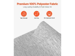 Persiana de Painéis SucceBuy em Trilho Extensível, 116-218 cm de Largura, Painel Japonês Vertical Ajustável até 243 cm de Altura, Cinza