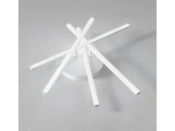 Plafon LED moderno Tullia 40W 2200lm luz quente 3000K, design estrela, alumínio branco acetinado, IP20, LED integrado