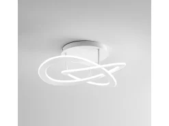 Plafon LED moderno Yara 50W regulável 4000K luz quente, design de anel de alumínio branco 70x17cm, 2400lm, LED integrado IP20