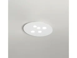 Plafon Luna em metal branco 60x50cm, 5 luzes GX53 max 5x8W, IP20, design redondo moderno, lâmpadas não incluídas