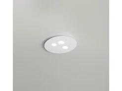 Plafon Luna em metal branco 47,5x40cm, 3 luzes GX53 max 3x8W, IP20, design redondo moderno, lâmpadas não incluídas