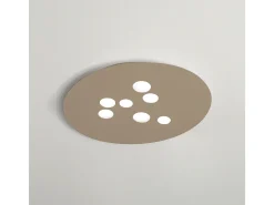 Plafon Luna em metal cinza pomba 72,5x60cm, 7 luzes GX53 max 7x8W, IP20, design redondo moderno, lâmpadas não incluídas