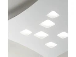 Plafon moderno Isotta 7 luzes GX53 pomba cinza - Candeeiro de teto curvo de metal 62x69cm, desenho geométrico, max 7x8W, IP20, lâmpadas excluídas
