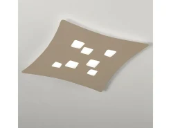 Plafon moderno Isotta 7 luzes GX53 pomba cinza - Candeeiro de teto curvo de metal 62x69cm, desenho geométrico, max 7x8W, IP20, lâmpadas excluídas