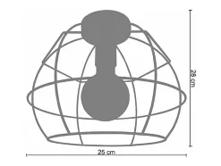Plafonier TOSEL ARMILARE metal globo branco D25 x H28 cm