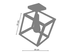 Plafonier TOSEL HEXAÈDRE A metal geométrico alumínio D35 x H37 cm