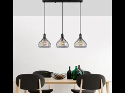 Plafoniera em metal preto MARIE - 3 lâmpadas, design moderno e minimalista
