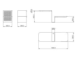 Prateleira de console Scalea 100x30x40 cm em ferro perfurado Design moderno de escada com prateleira dupla Móveis que economizam espaço Fabricado na