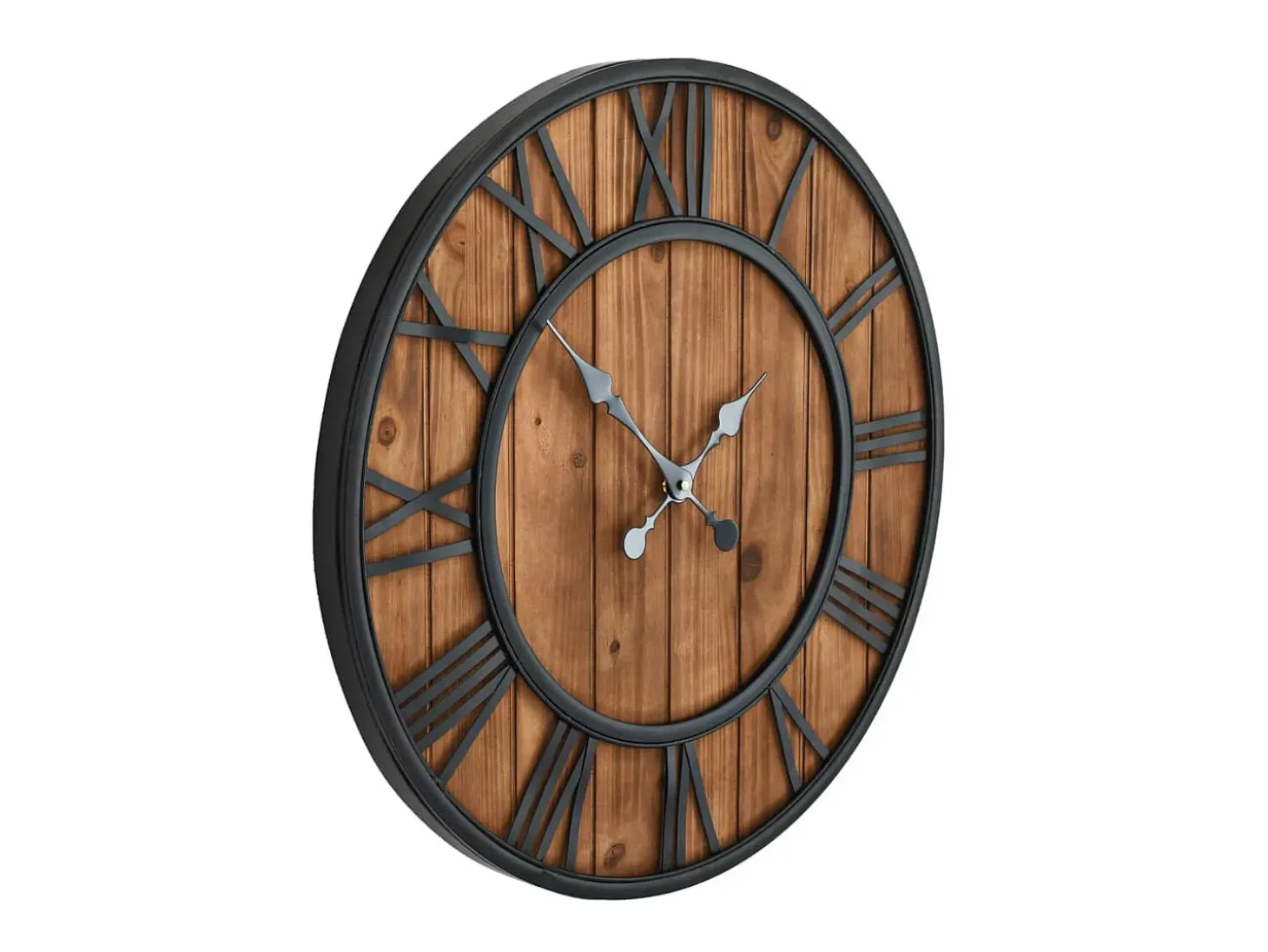 Relógio de parede c/ movimento quartzo madeira e metal 60cm XXL PT213417