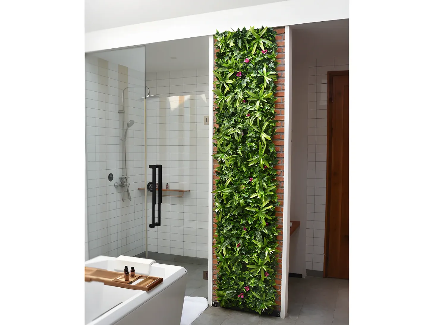 Revestimento de parede vegetal sintético IKAZ - Pack de 1m² - Verde