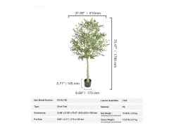 Árvore Artificial SucceBuy 179 cm, Planta Artificial PE, para Casa Escritório Centros Comerciais Interior Exterior