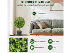 Árvore artificial SucceBuy Árvore Topiária Artificial de 60 cm, Planta Falsa, Folhas Substituíveis, Decoração para Casa