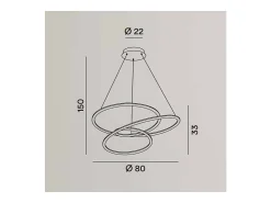 Suspensão SPIRA LED em metal cinza metálico 96W