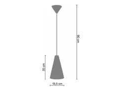 Suspensão TOSEL KONE V metal conjunto preto D40 x H90 cm