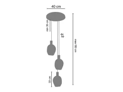 Suspensão TOSEL VINGOLF vidro conjunto âmbar D60 x H100 cm