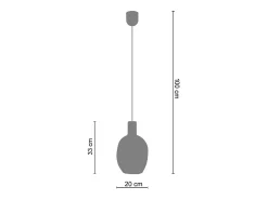 Suspensão TOSEL VINGOLF vidro globo âmbar D20 x H100 cm