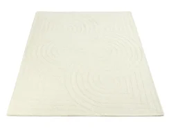 Tapete 100% lã tufado à mão, 160 x 230 cm, Branco pérola, LUZAN
