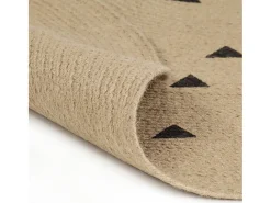 Tapete artesanal em juta com impressão triângulos 150 cm PT873502