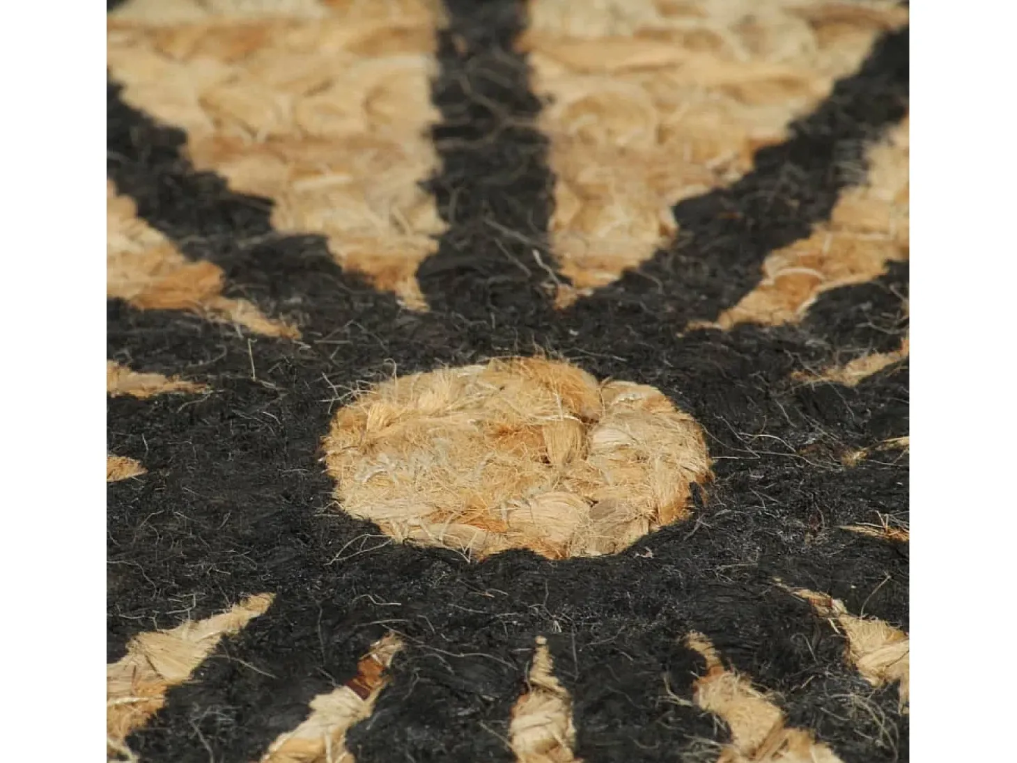 Tapete artesanal em juta com impressão a preto 150 cm PT749687