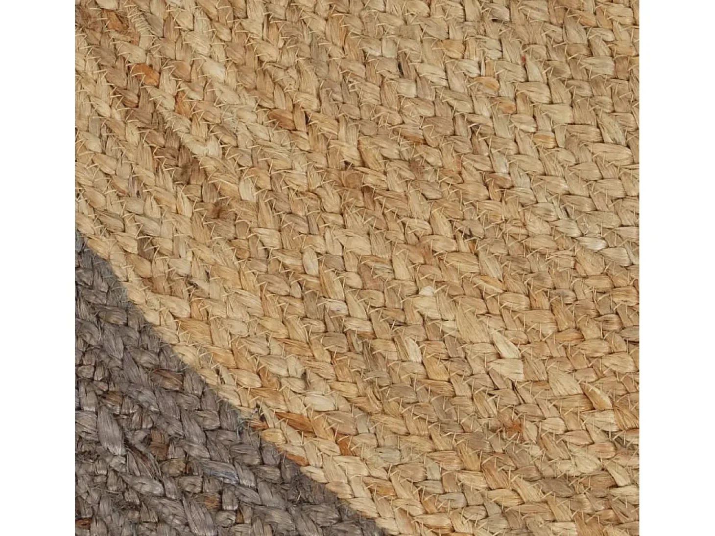 Tapete artesanal em juta com rebordo cinzento 150 cm PT394655