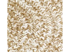 Tapete artesanal em juta branco e natural 90 cm PT779000