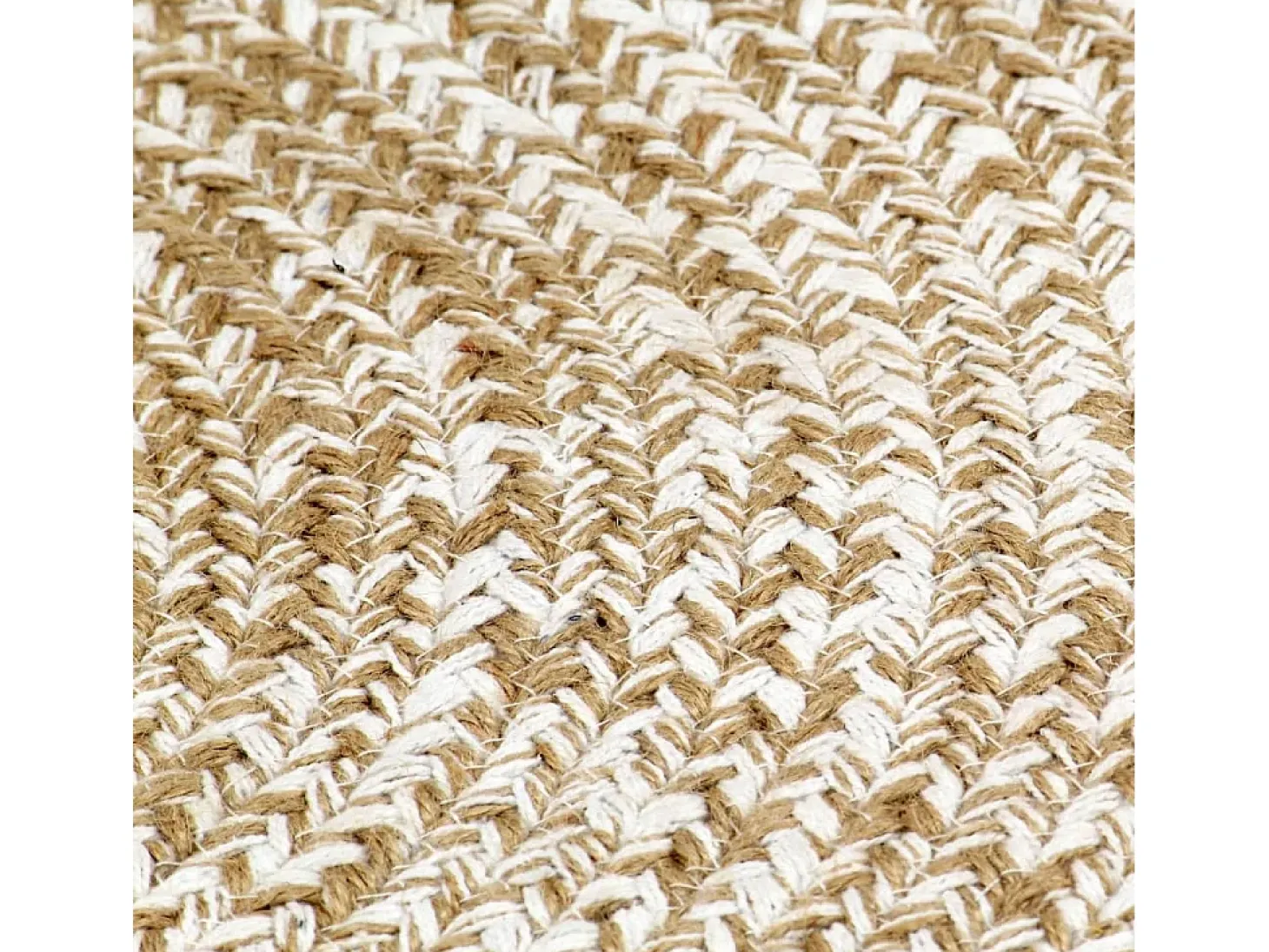 Tapete artesanal em juta branco e natural 90 cm PT779000