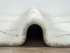 Tapete Bahar Shaggy moderno padrão losango, preto branco, 200 x 290 cm