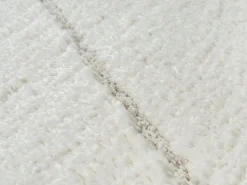 Tapete Bahar Shaggy padrão triângulo, creme, 120 cm redondo