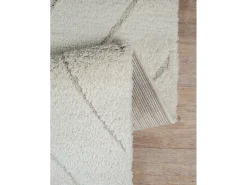 Tapete Bahar Shaggy padrão triângulo, creme, 200 x 290 cm