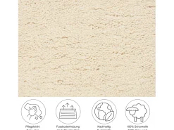 Tapete berbere feito à mão em lã 200x250 cm branco Taza Royal