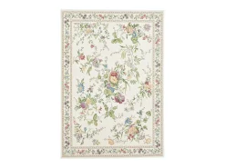 Tapete com borda e padrão floral 240x330 cm creme Flomi