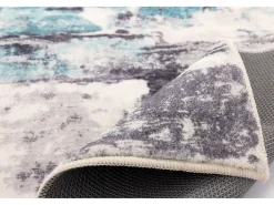 Tapete de banho estampado com pêlo macio 50x60 cm turquesa múltiplo Ariella