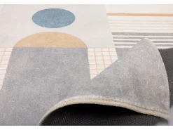 Tapete de banho estampado com pêlo macio 70x120 cm cinza múltiplo Ariella