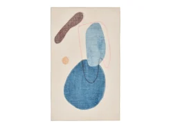Tapete de banho estampado com pêlo macio 70x120 cm azul múltiplo Ariella