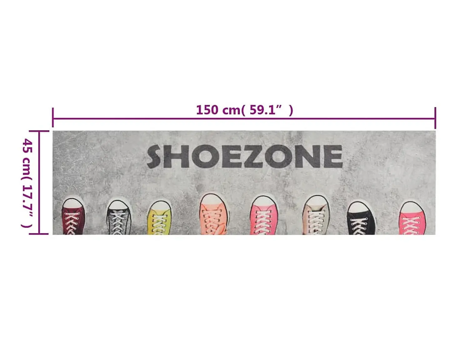 Tapete de cozinha lavável 45x150 cm veludo padrão shoezone PT733521