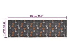 Tapete de cozinha lavável 60x180 cm veludo padrão patinhas PT125473