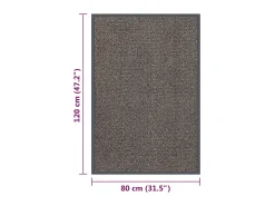 Tapete de entrada tufado 80x120 cm castanho-escuro PT332925