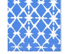 Tapete de Exterior ARAKIL 160x230 cm Azul e Branco para Decoração de Espaços ao Ar Livre