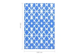 Tapete de Exterior ARAKIL 160x230 cm Azul e Branco para Decoração de Espaços ao Ar Livre